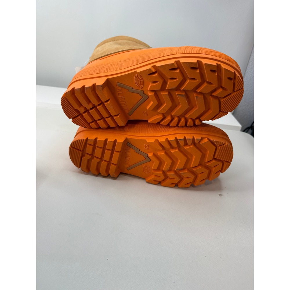 Superga Alpina 759-RBRNBKU Womens Boots Ocra Orange Nubuck Shearling Rubber‎ 7.5 - Picture 2 of 13